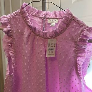 J Crew Ruffle Sleeve polka dot women’s work blouse